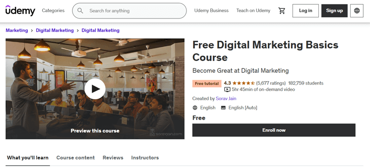udemy digital marketing