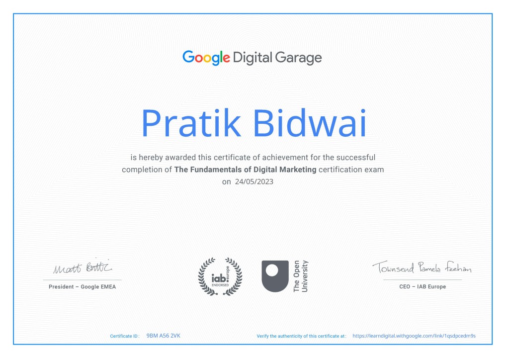 digital marketing google garage