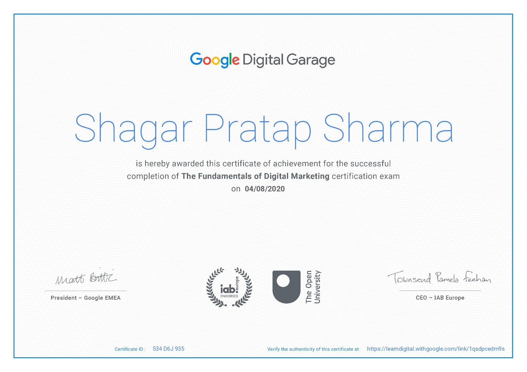 google digital marketing garage